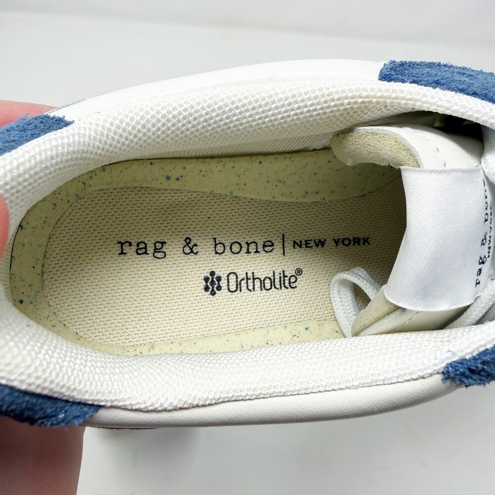 Rag & Bone Blue/White Suede & Leather Casual Sneakers Women's Size EU 37 Lace Up - Picture 7 of 11